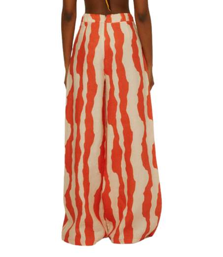Oas Orange Calima Mojave Linen Trousers