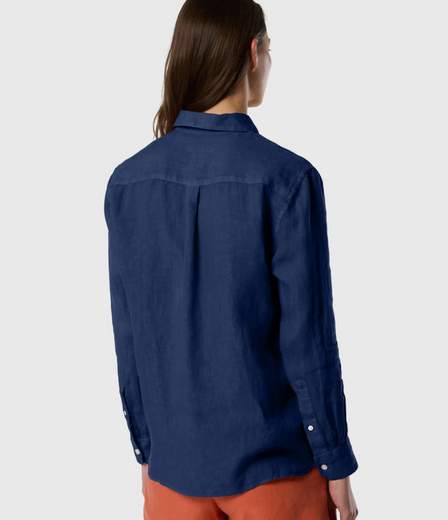 CAMICIA IN LINO CON LOGO RICAMATO