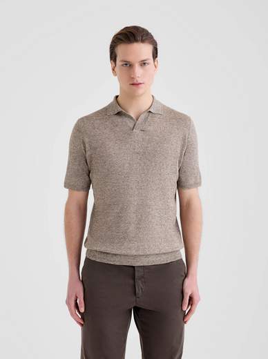 POLO SKIPPER IN LINO E COTONE