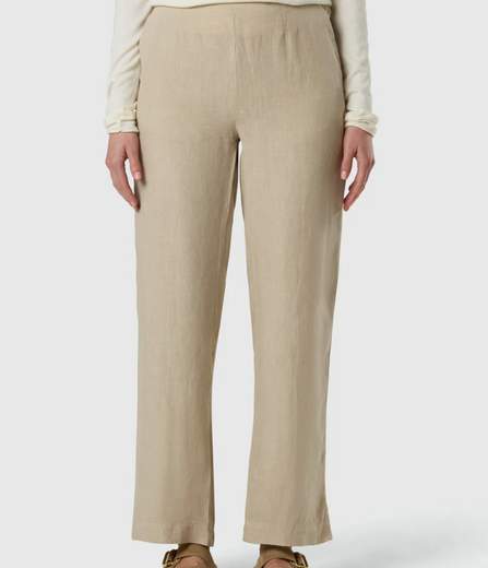 PANTALONI IN LINO CON VITA PAPERBAG