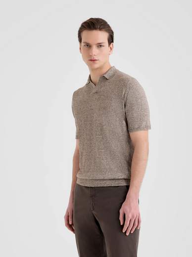 POLO SKIPPER IN LINO E COTONE
