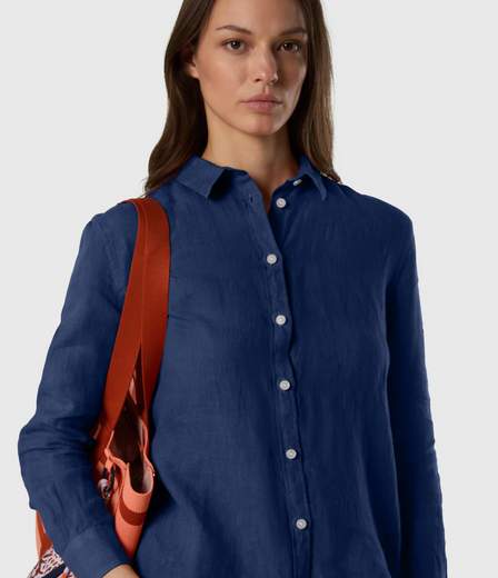 CAMICIA IN LINO CON LOGO RICAMATO
