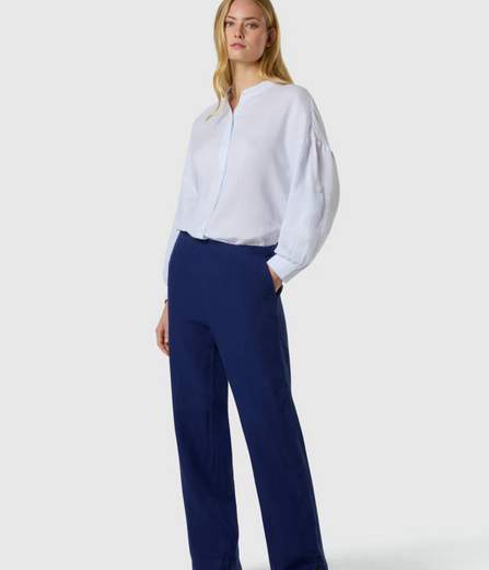 PANTALONI IN LINO CON VITA PAPERBAG