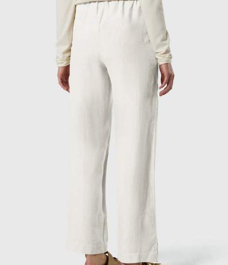 PANTALONI IN LINO CON VITA PAPERBAG
