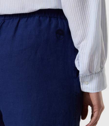 PANTALONI IN LINO CON VITA PAPERBAG