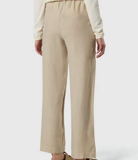 PANTALONI IN LINO CON VITA PAPERBAG