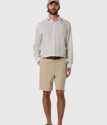 CAMICIA IN LINO A RIGHE BENGALESI