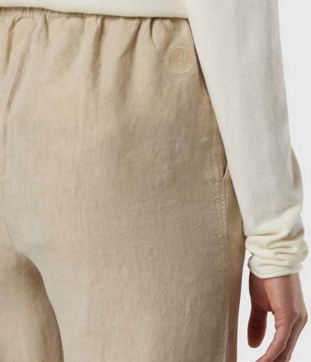 PANTALONI IN LINO CON VITA PAPERBAG