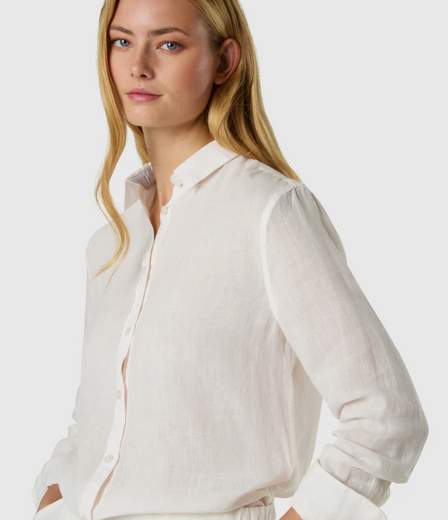 CAMICIA IN LINO CON LOGO RICAMATO