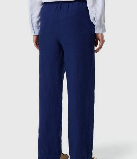 PANTALONI IN LINO CON VITA PAPERBAG