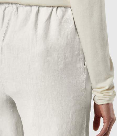 PANTALONI IN LINO CON VITA PAPERBAG