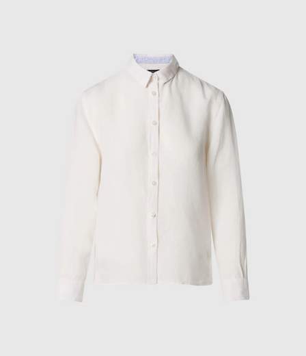 CAMICIA IN LINO CON LOGO RICAMATO