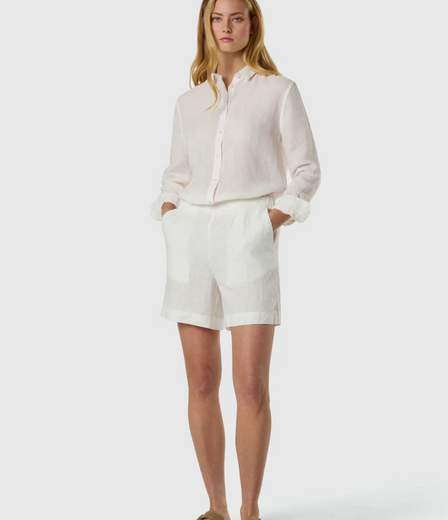CAMICIA IN LINO CON LOGO RICAMATO