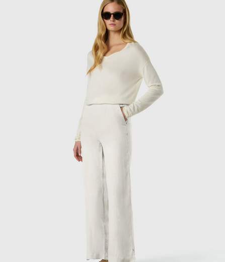 PANTALONI IN LINO CON VITA PAPERBAG