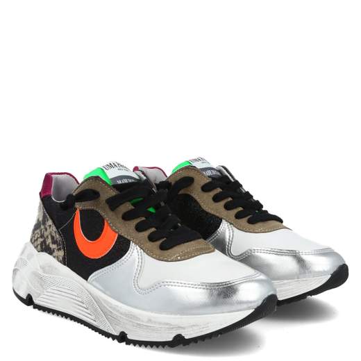 SNEAKERS UMA PARKER LINEA SUPERMOON IN PELLE ,CON FINITURE MIX DI COLORI E PITONE E SUOLA ERGONOMICA IN GOMMA.