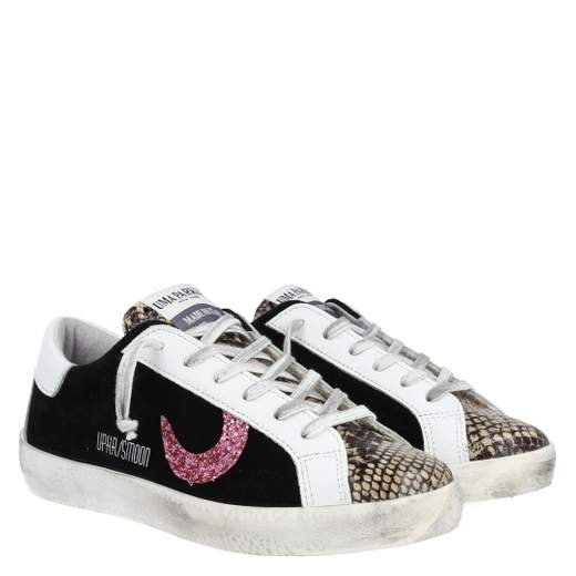 SNEAKERS UMA PARKER LINEA SUPERMOON IN CAMOSCIO E STAMPA PITONE,CON FINITURE IN GLITTER.SUOLA ERGONOMICA IN GOMMA.