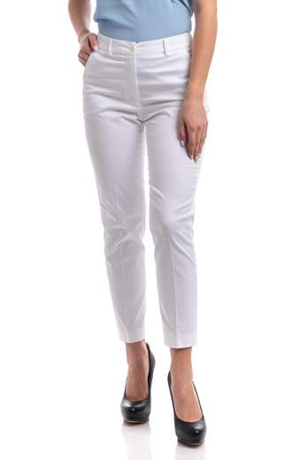 Seventy  Pantalone Slim Fit Alla Caviglia In Gabardina Di Cotone Stretch