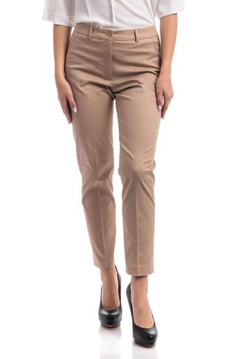 Seventy  Pantalone Slim Fit Alla Caviglia In Gabardina Di Cotone Stretch