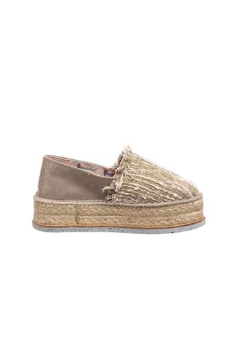 Espadrillas Scarpa Espadrilles Con Punta Chiusa In Filo, Tallone In Tessuto, Fondo In Corda E Gomma Riciclata. Altezza 4,5 Cm.