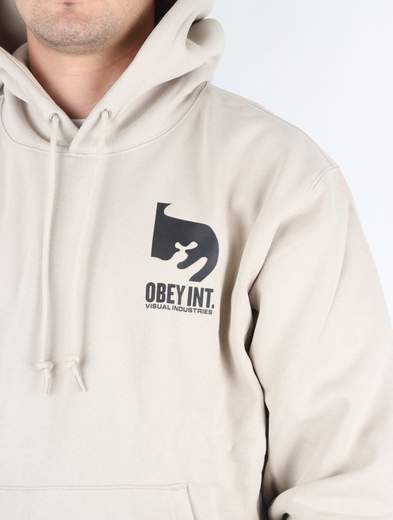 OBEY FELPA OBEY INT. VISUAL INDUSTRIES PREMIUM HOODED FLEECE UOMO
