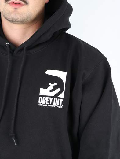 OBEY FELPA OBEY INT. VISUAL INDUSTRIES PREMIUM HOODED FLEECE UOMO