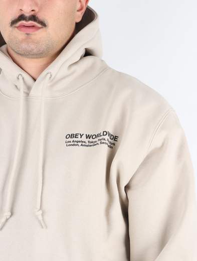 OBEY FELPA OBEY WORLDWIDE CITIES PREMIUM HOODED FLEECE UOMO