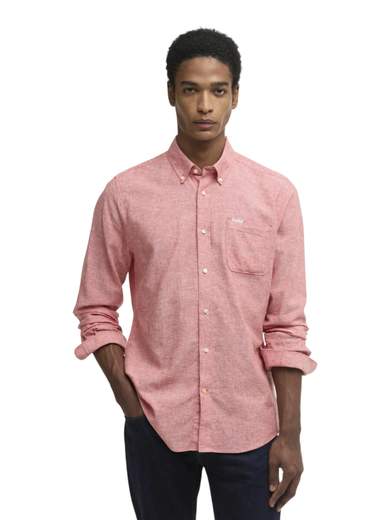 BARBOUR CAMICIA BOTTON DOWN LINO E COTONE