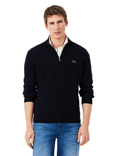 LACOSTE MAGLIA MEZZA ZIP PURA LANA