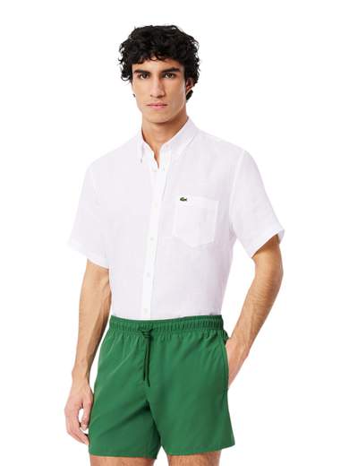 LACOSTE CAMICIA B. DOWN PURO LINO MANICA CORTA