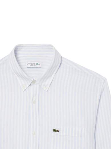 LACOSTE CAMICIA B. DOWN PURO LINO MANICA LUNGA