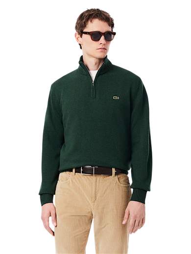 LACOSTE MAGLIA MEZZA ZIP PURA LANA