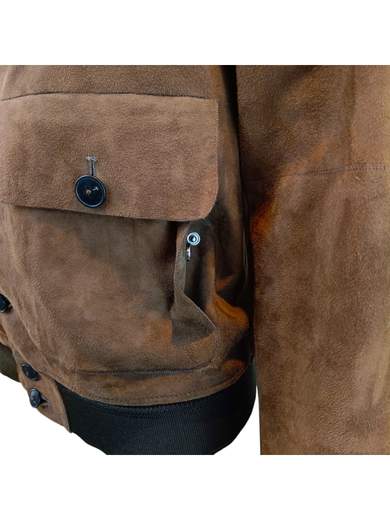 THE JACK LEATHERS GIUBBINO PELLE SCAMOSCIATA ELASTICIZZATA