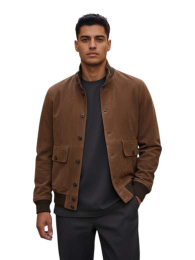 THE JACK LEATHERS GIUBBINO PELLE SCAMOSCIATA ELASTICIZZATA