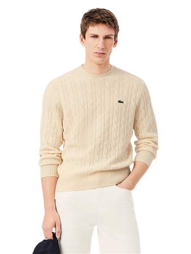 LACOSTE MAGLIA GIROCOLLO TRECCE PURA LANA