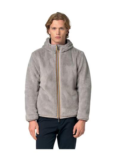 K-WAY FELPA ZIP CAPPUCCIO REVERSIBILE ECO