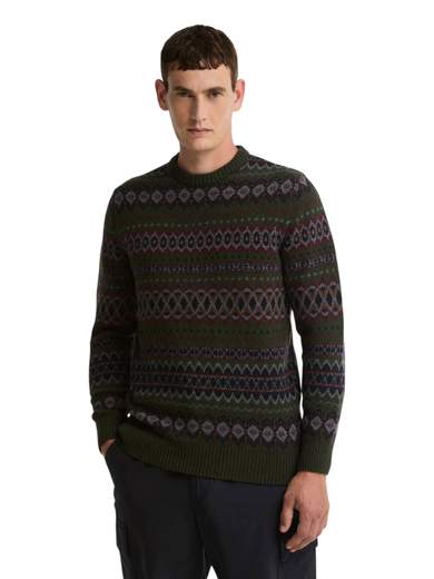 BARBOUR MAGLIA GIROCOLLO PURA LANA FANTASIA
