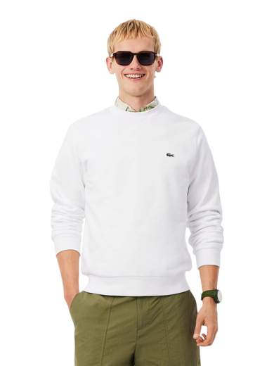 LACOSTE FELPA GIROCOLLO PURO COTONE