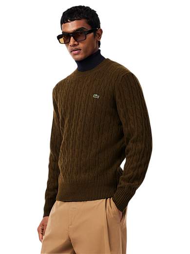 LACOSTE MAGLIA GIROCOLLO TRECCE PURA LANA