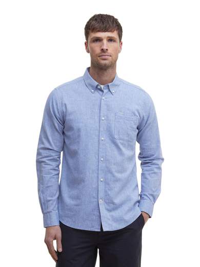 BARBOUR CAMICIA BOTTON DOWN LINO E COTONE