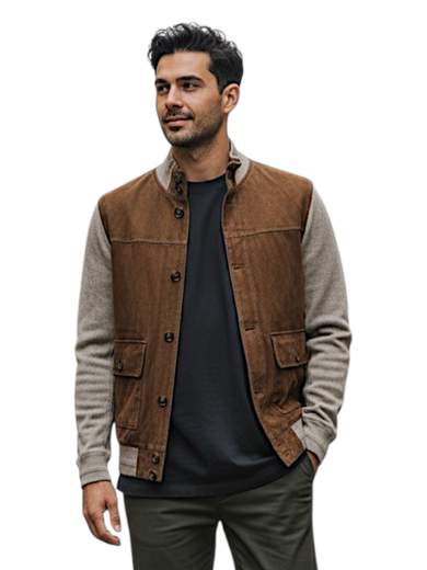 THE JACK LEATHERS GIUBBINO PELLE MICROFORATA E LINO