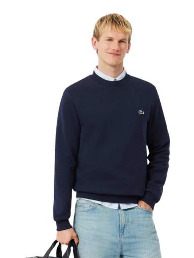 LACOSTE FELPA GIROCOLLO PURO COTONE