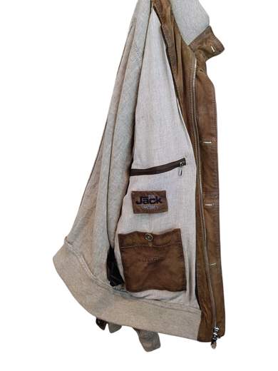 THE JACK LEATHERS GIUBBINO PELLE MICROFORATA E LINO