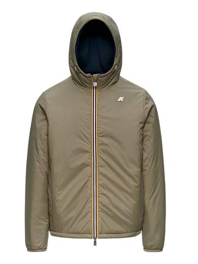K-WAY GIUBBINO ZIP CAPPUCCIO REVERSIBILE