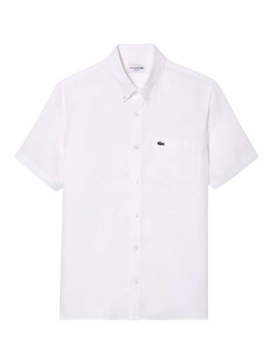 LACOSTE CAMICIA B. DOWN PURO LINO MANICA CORTA