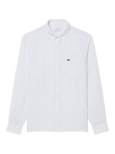 LACOSTE CAMICIA B. DOWN PURO LINO MANICA LUNGA