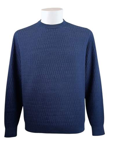 JEORDIE'S MAGLIA GIROCOLLO LINO E COTONE LAVORATO