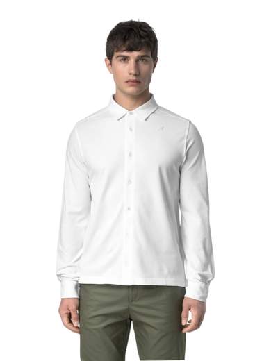 K-WAY CAMICIA PIQUE PURO COTONE MANICA LUNGA