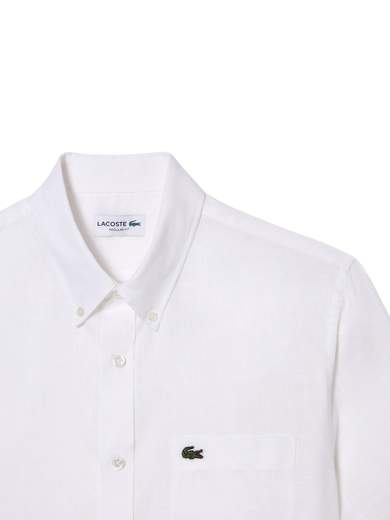 LACOSTE CAMICIA B. DOWN PURO LINO MANICA CORTA