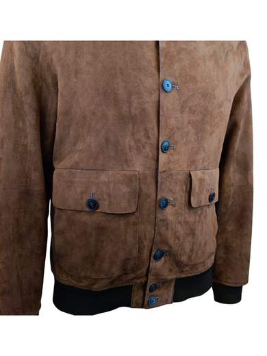 THE JACK LEATHERS GIUBBINO PELLE SCAMOSCIATA ELASTICIZZATA