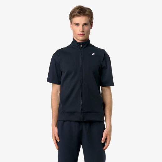 K-WAY GILET FELPA ZIP COTONE TECNICO